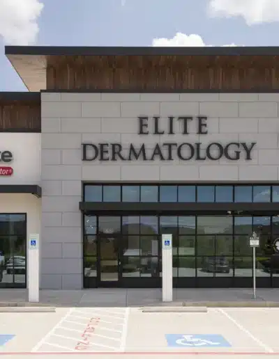 Front exterior view of the Elite Dermatology building with dedicated parking spaces. Front exterior view of the Elite Dermatology building with dedicated parking spaces.