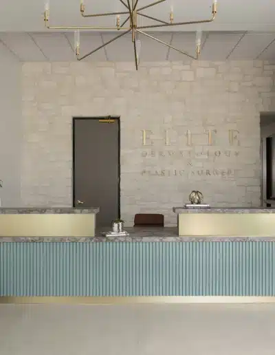 Reception desk and waiting room lobby at Elite Dermatology and Plastic Surgery. Reception desk and waiting room lobby at Elite Dermatology and Plastic Surgery.